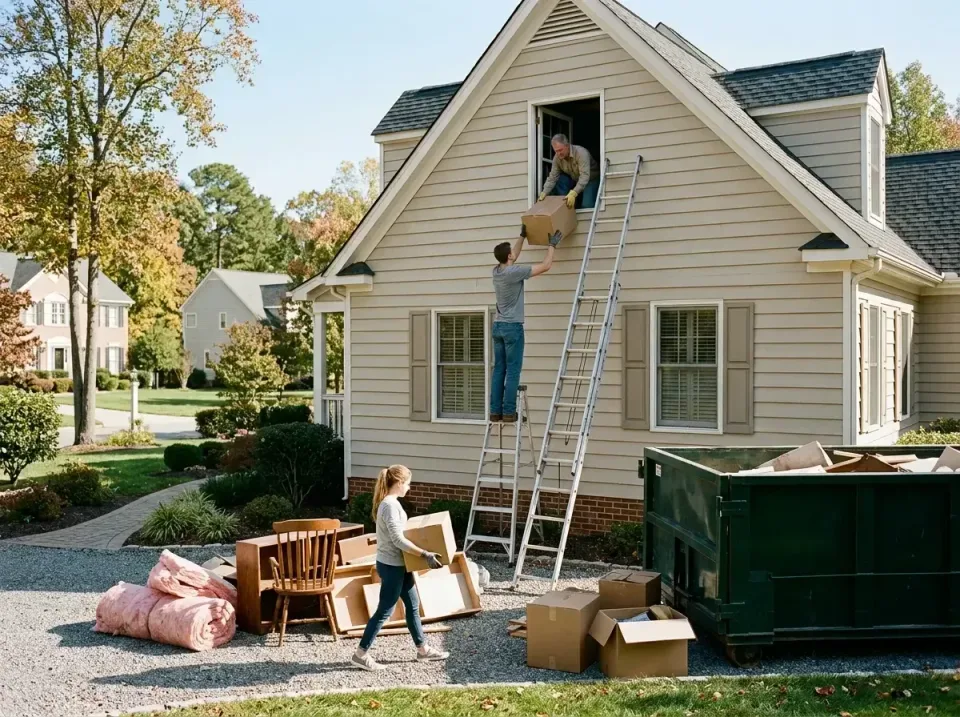 attic-storage-clearing-day-a-w-010 — Dumpster and Portable Restroom Services for Maine Projects, roll-off containers, commer…