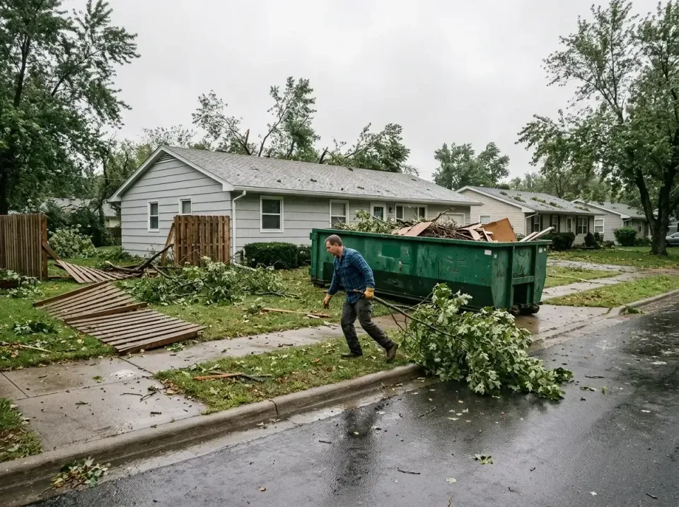 storm-damage-debris-removal-a-006 — frequently asked questions, roll-off containers, commercial dumpsters, and portable rest…